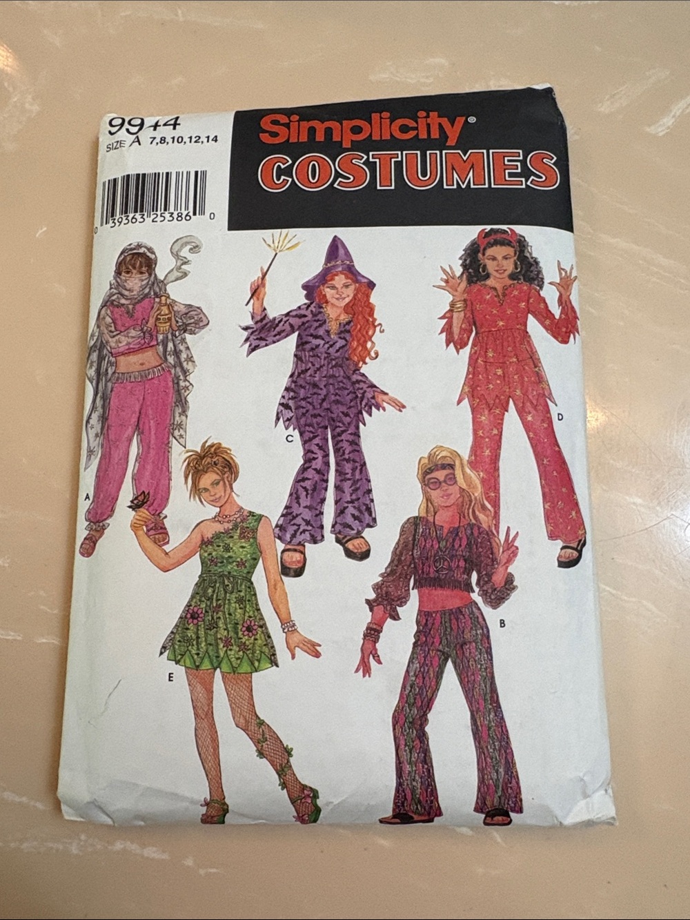 Simplicity 9944 Child’s Costume Pattern-Genie, Witch, Devil, Fairy & Hippie